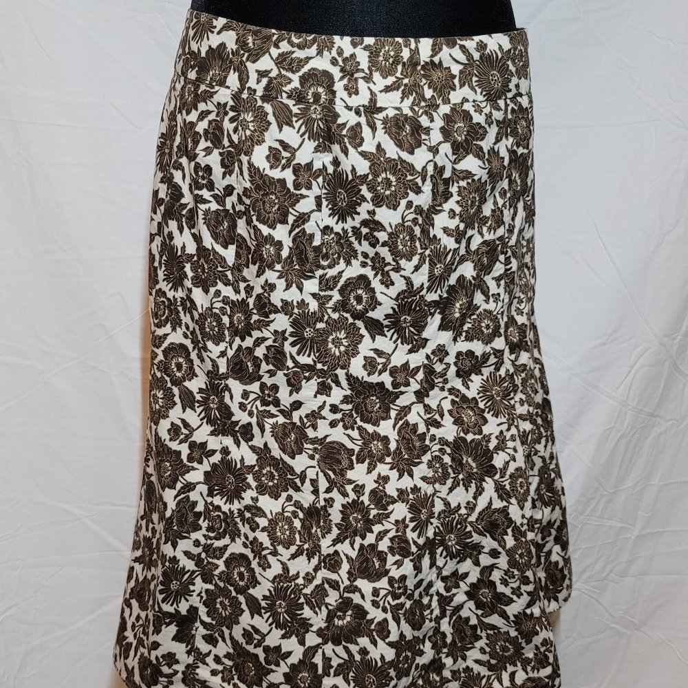 Ann Taylor Brown & Tan Skirt in Size 16